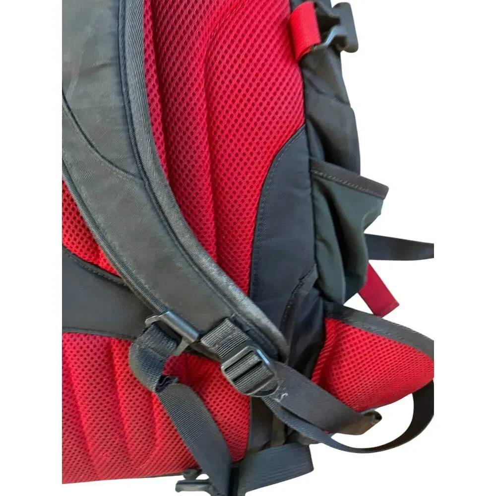 The North Face Surge II Backpack Dark Gray Red Hiking School Bag Gorpcore